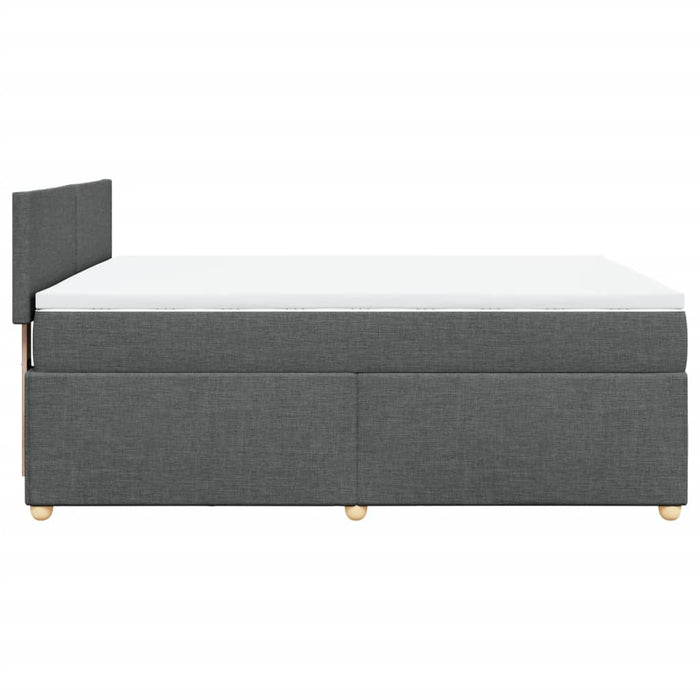 Pat box spring cu saltea, gri închis, 140x200 cm, textil - WALTI WALTI