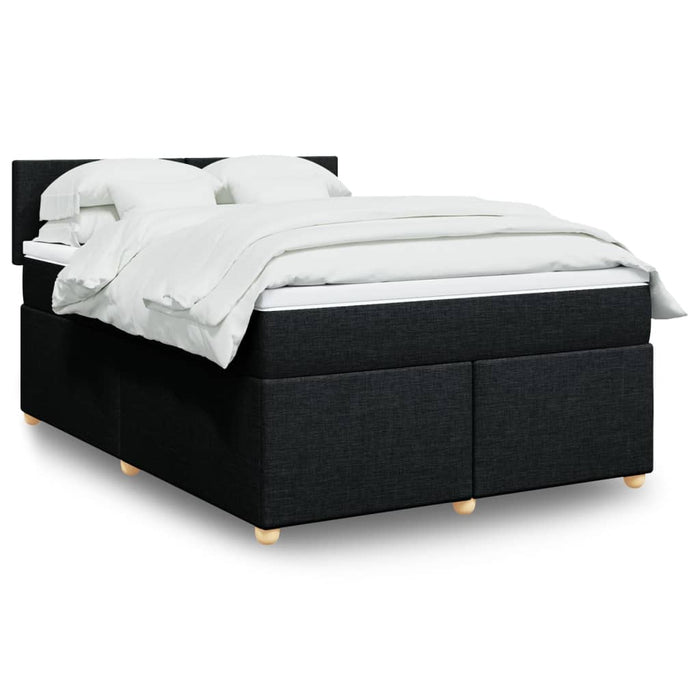 Pat box spring cu saltea, negru, 140x200 cm, textil - WALTI WALTI