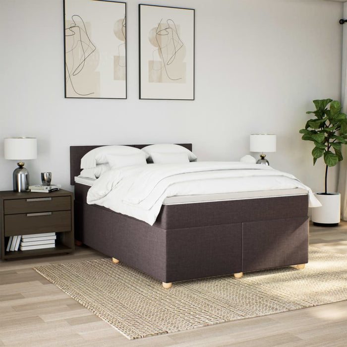 Pat continental cu saltea, maro închis, 140x200 cm, textil - WALTI WALTI