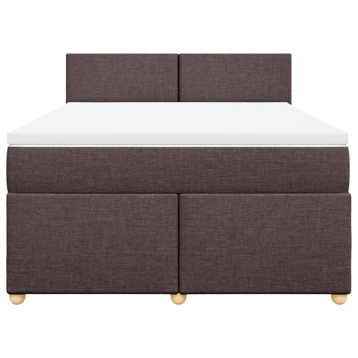 Pat continental cu saltea, maro închis, 140x200 cm, textil - WALTI WALTI