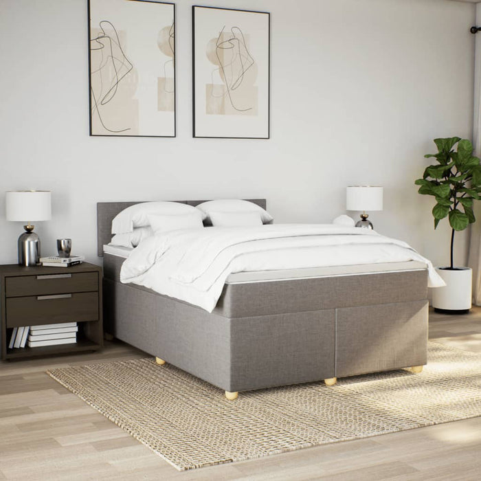 Pat continental cu saltea gri taupe 140x200 cm material textil - WALTI WALTI