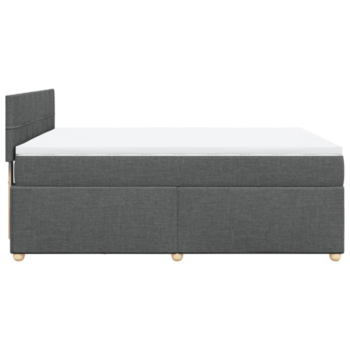 Pat box spring cu saltea, gri închis, 140x200 cm, textil - WALTI WALTI
