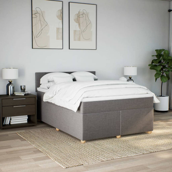 Pat continental cu saltea gri taupe 140x200 cm material textil - WALTI WALTI