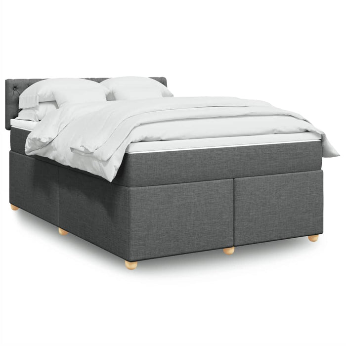 Pat box spring cu saltea, gri închis, 140x200 cm, textil - WALTI WALTI