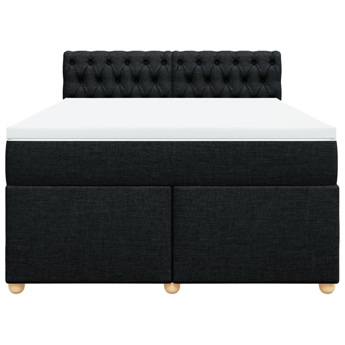 Pat box spring cu saltea, negru, 140x200 cm, textil - WALTI WALTI