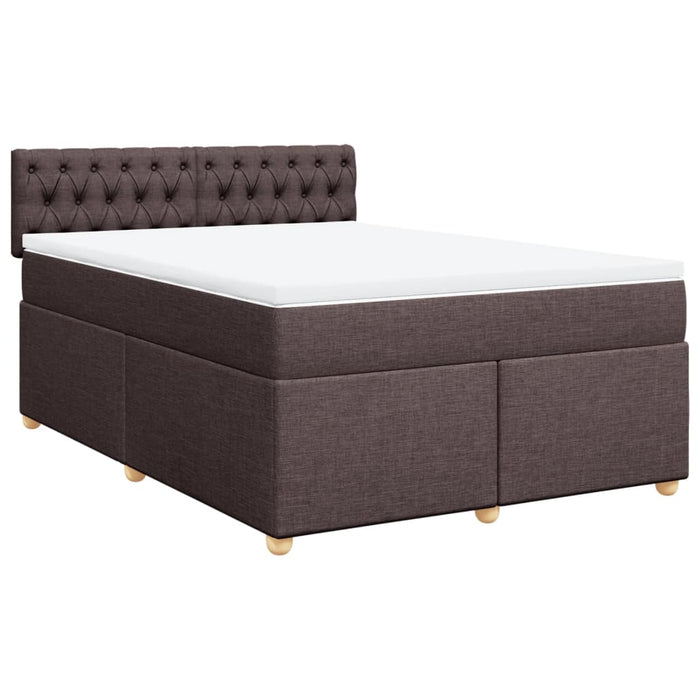 Pat continental cu saltea, maro închis, 140x200 cm, textil - WALTI WALTI