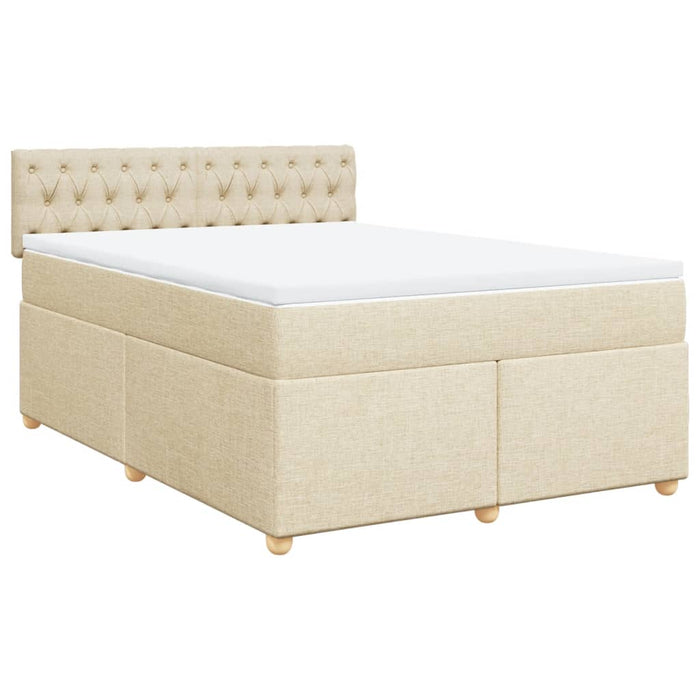 Pat continental cu saltea, crem, 140x200 cm, material textil - WALTI WALTI