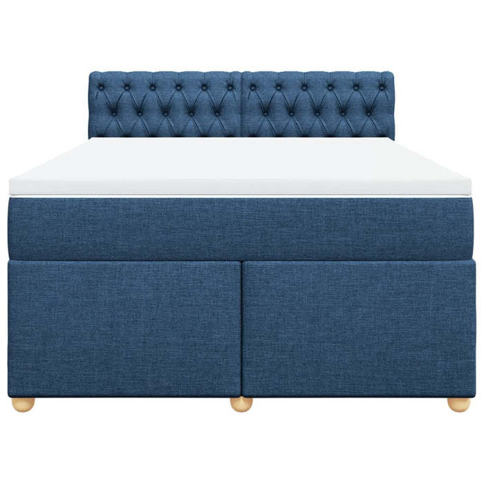 Pat continental cu saltea, albastru, 140x200cm, material textil - WALTI WALTI