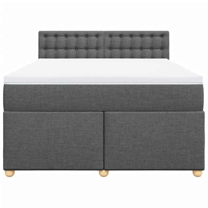 Pat box spring cu saltea, gri închis, 140x200 cm, textil - WALTI WALTI