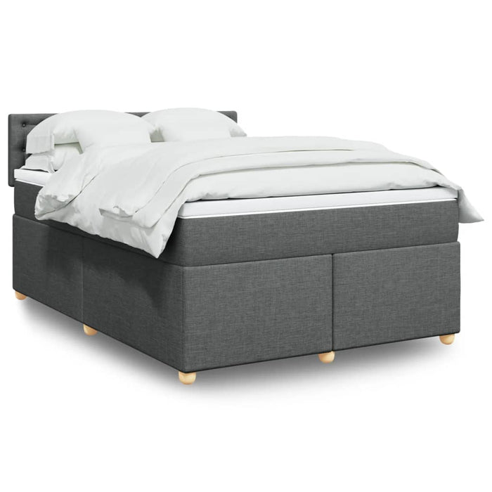 Pat box spring cu saltea, gri închis, 140x200 cm, textil - WALTI WALTI