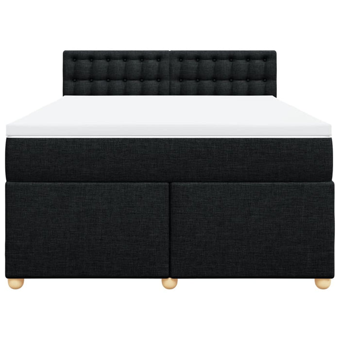 Pat box spring cu saltea, negru, 140x200 cm, textil - WALTI WALTI