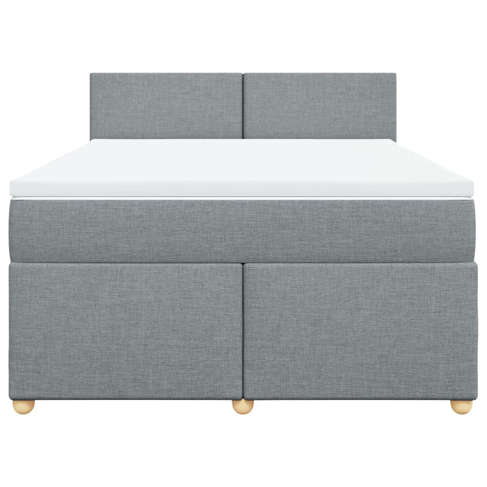 Pat continental cu saltea, gri deschis, 160x200 cm, textil - WALTI WALTI