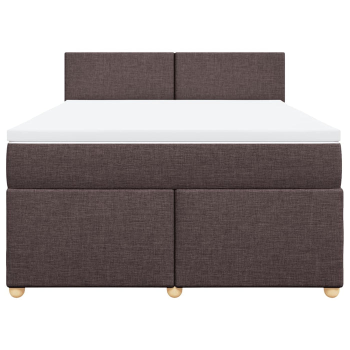 Pat box spring cu saltea, maro închis, 160x200 cm, textil - WALTI WALTI