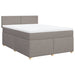 Pat box spring cu saltea, gri taupe, 160x200 cm material textil - WALTI WALTI