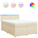 Pat box spring cu saltea, crem, 160x200 cm, material textil - WALTI WALTI