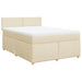Pat box spring cu saltea, crem, 160x200 cm, material textil - WALTI WALTI