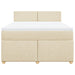 Pat box spring cu saltea, crem, 160x200 cm, material textil - WALTI WALTI