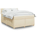 Pat box spring cu saltea, crem, 160x200 cm, material textil - WALTI WALTI