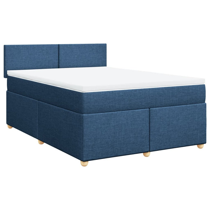 Pat continental cu saltea, albastru, 160x200cm, material textil - WALTI WALTI