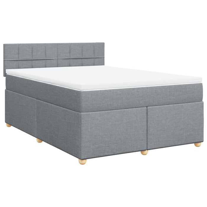 Pat continental cu saltea, gri deschis, 160x200 cm, textil - WALTI WALTI