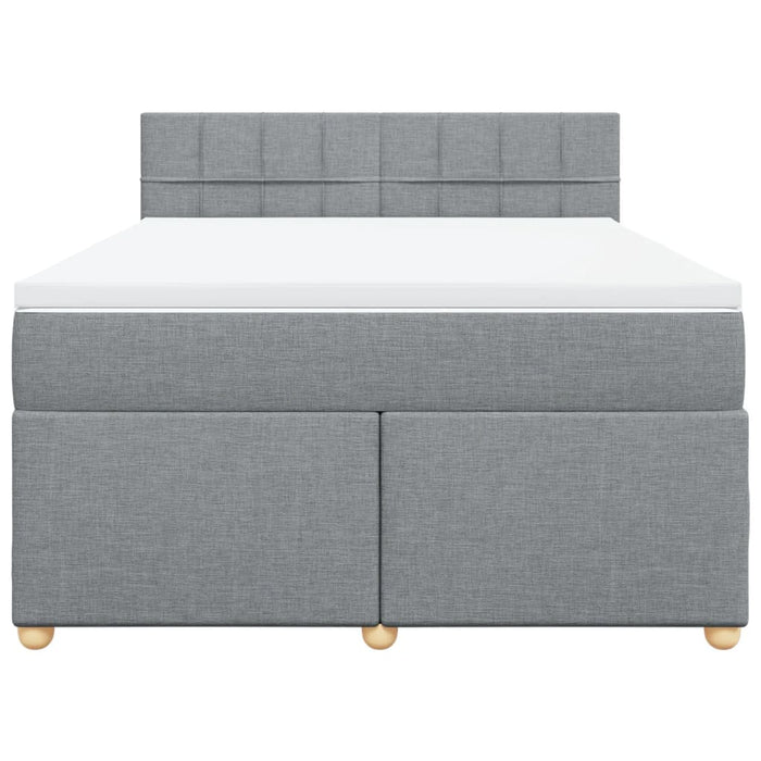 Pat continental cu saltea, gri deschis, 160x200 cm, textil - WALTI WALTI