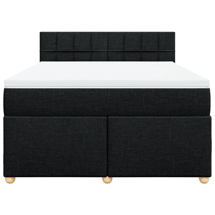 Pat box spring cu saltea, negru, 160x200 cm, textil - WALTI WALTI
