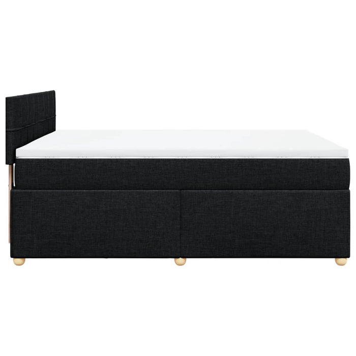 Pat box spring cu saltea, negru, 160x200 cm, textil - WALTI WALTI