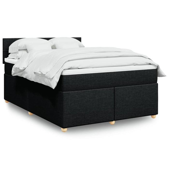 Pat box spring cu saltea, negru, 160x200 cm, textil - WALTI WALTI