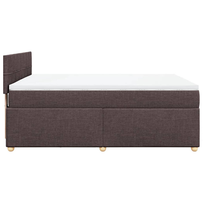 Pat box spring cu saltea, maro închis, 160x200 cm, textil WALTI