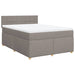 Pat box spring cu saltea, gri taupe, 160x200 cm material textil - WALTI WALTI