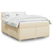 Pat box spring cu saltea, crem, 160x200 cm, material textil - WALTI WALTI