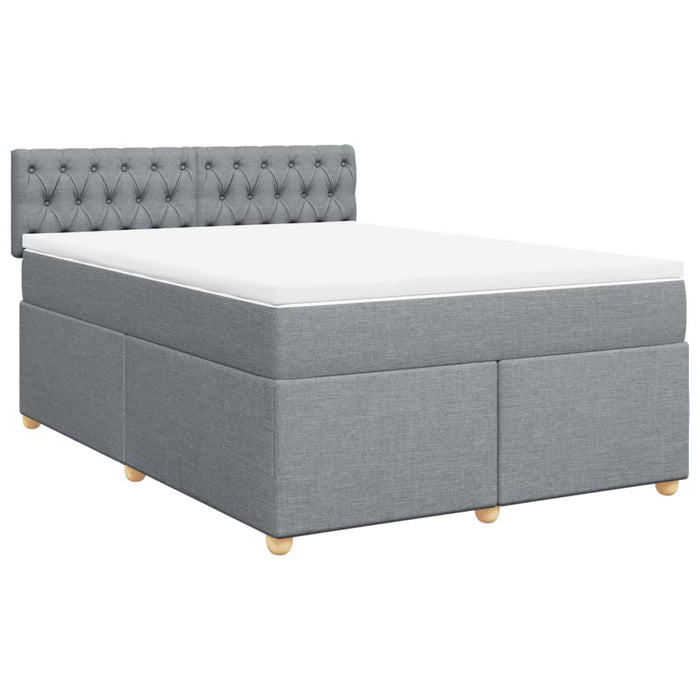 Pat continental cu saltea, gri deschis, 160x200 cm, textil - WALTI WALTI