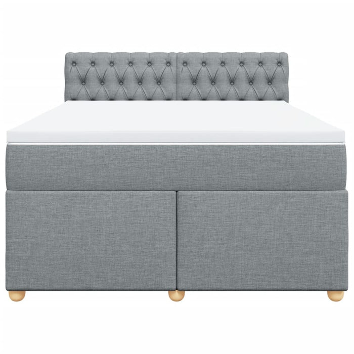 Pat continental cu saltea, gri deschis, 160x200 cm, textil - WALTI WALTI