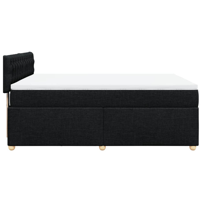 Pat box spring cu saltea, negru, 160x200 cm, textil - WALTI WALTI