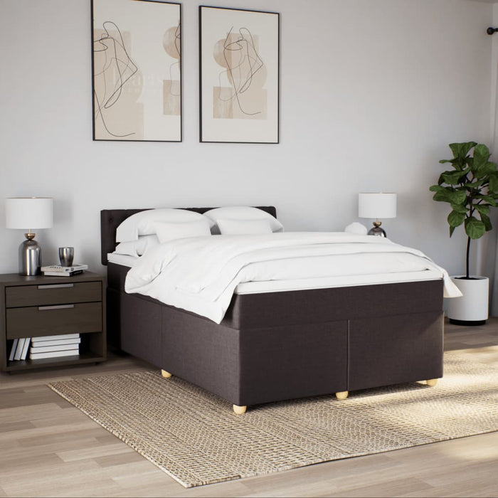 Pat box spring cu saltea, maro închis, 160x200 cm, textil - WALTI WALTI
