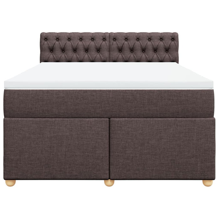 Pat box spring cu saltea, maro închis, 160x200 cm, textil - WALTI WALTI