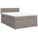 Pat box spring cu saltea, gri taupe, 160x200 cm material textil - WALTI WALTI