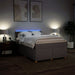 Pat box spring cu saltea, gri taupe, 160x200 cm material textil - WALTI WALTI