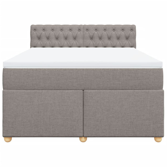 Pat box spring cu saltea, gri taupe, 160x200 cm material textil - WALTI WALTI