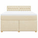 Pat box spring cu saltea, crem, 160x200 cm, material textil - WALTI WALTI