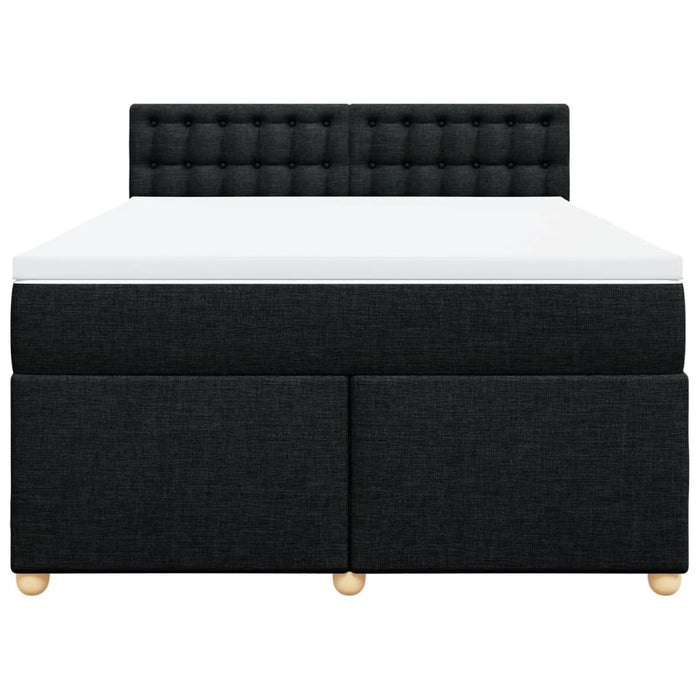 Pat box spring cu saltea, negru, 160x200 cm, textil - WALTI WALTI