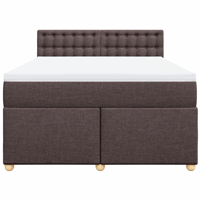 Pat box spring cu saltea, maro închis, 160x200 cm, textil - WALTI WALTI