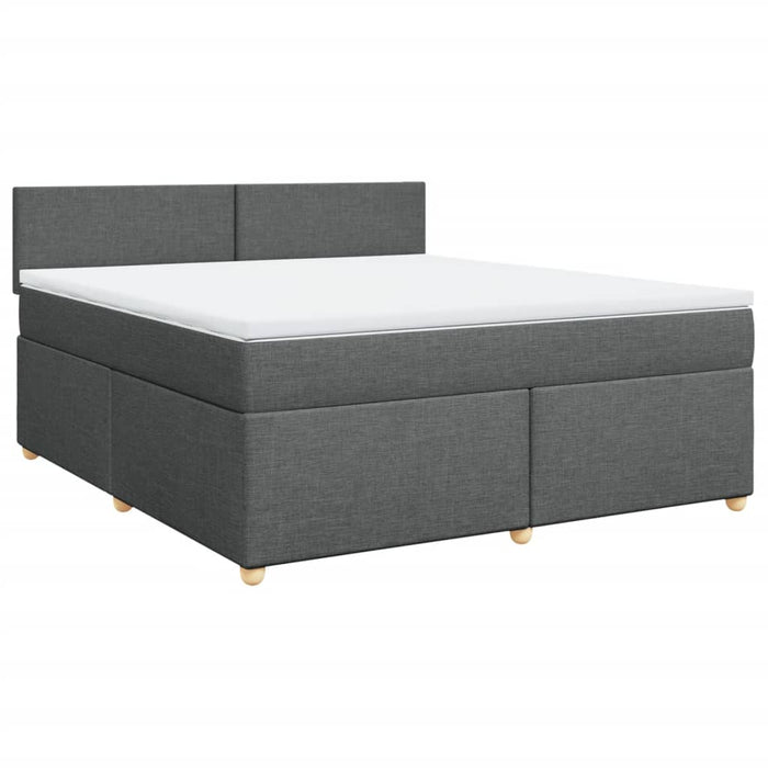Pat box spring cu saltea, gri închis, 180x200 cm, textil - WALTI WALTI