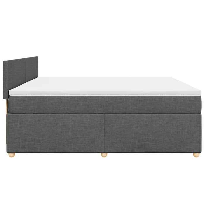 Pat box spring cu saltea, gri închis, 180x200 cm, textil - WALTI WALTI
