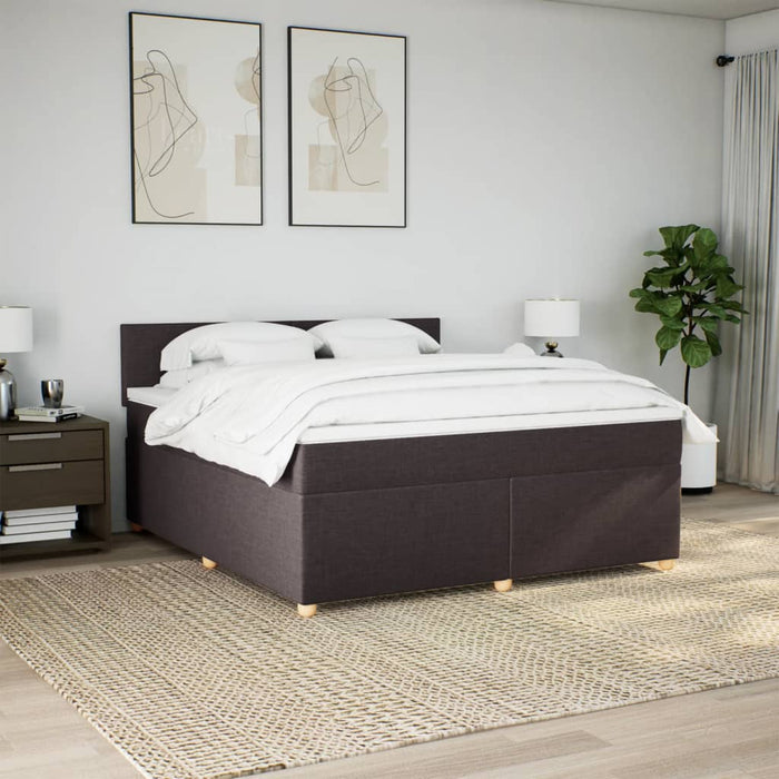 Pat continental cu saltea maro închis 180x200cm material textil - WALTI WALTI
