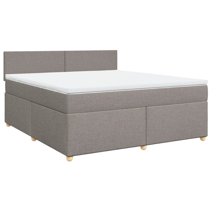 Pat continental cu saltea, gri taupe, 180x200 cm, textil - WALTI WALTI