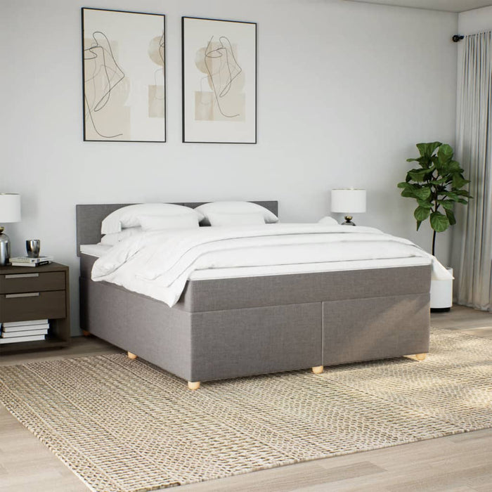 Pat continental cu saltea, gri taupe, 180x200 cm, textil - WALTI WALTI