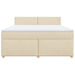 Pat continental cu saltea, crem, 180x200 cm, textil - WALTI WALTI