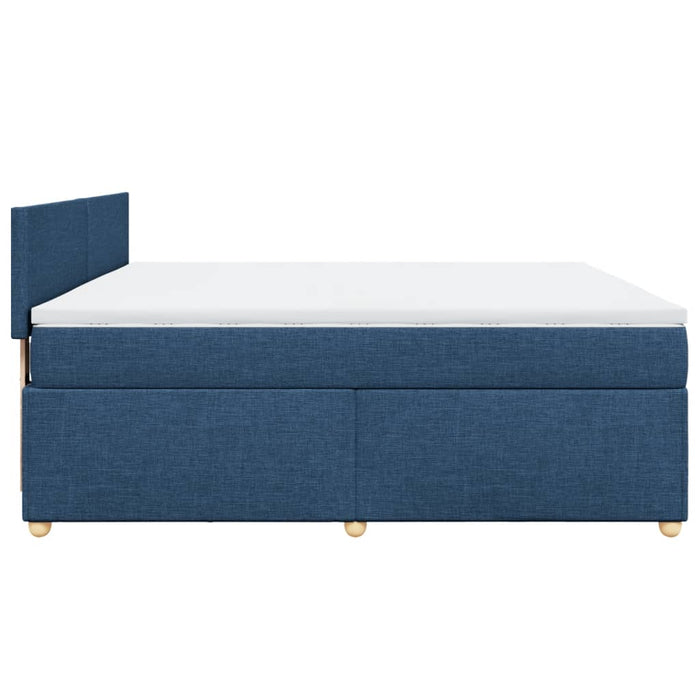 Pat box spring cu saltea, albastru, 180x200 cm, material textil - WALTI WALTI