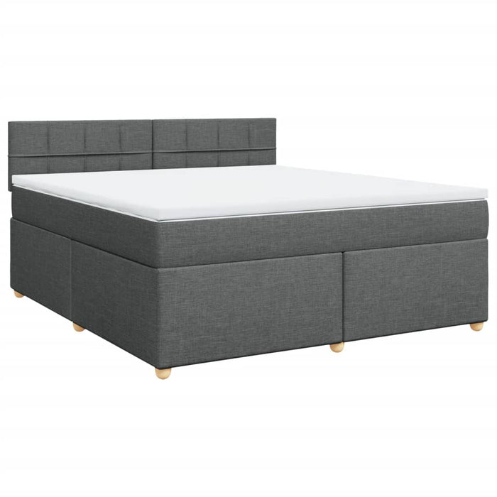 Pat box spring cu saltea, gri închis, 180x200 cm, textil - WALTI WALTI